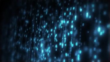 Bilgisayar İkili Kodu Veri Falling Loop / 4k animasyon soyut bir bilgisayar elektronik arka plan ikili veri kodu rakamları ve ekranda düşen sayılar ile