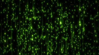 Bilgisayar İkili Kodu Veri Falling Loop / 4k animasyon soyut bir bilgisayar elektronik arka plan ikili veri kodu rakamları ve ekranda düşen sayılar ile