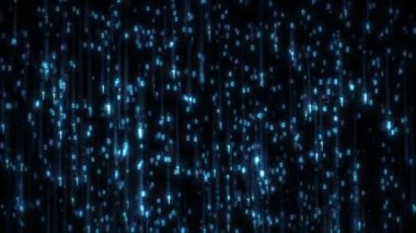 Bilgisayar İkili Kodu Veri Falling Loop / 4k animasyon soyut bir bilgisayar elektronik arka plan ikili veri kodu rakamları ve ekranda düşen sayılar ile