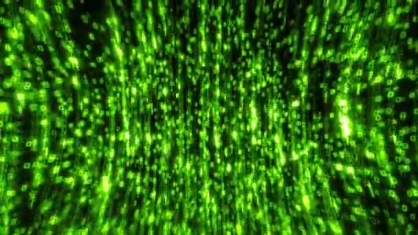Computer Binary Code Data Falling Loop / animation 4k d'un fond électronique informatique abstrait avec des chiffres de code de données binaires et des nombres à l'écran tombant 