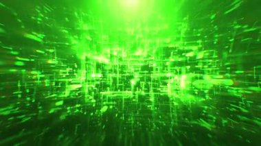 Soyut Ethereal Hi-Tech Background Loop/4k animasyon çizgiler ve nokta infographics, renk sapma etkisi ve sorunsuz döngü ile soyut bir teknoloji arka plan