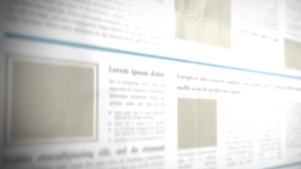 Scrolling Newspaper Background Animation Offset Scrolling Newspaper Background Titles Fake — Stock Video