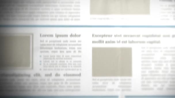 Scrollen Von Zeitungshintergrund Animation Eines Offset Scrollenden Zeitungshintergrundes Mit Titeln — Stockvideo