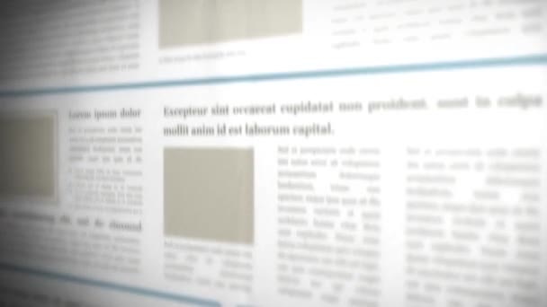 Scrollen Von Zeitungshintergrund Animation Eines Offset Scrollenden Zeitungshintergrundes Mit Titeln — Stockvideo