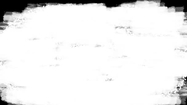 ペイントブラシストロークフレームイントロ背景 4Kリアルな黒と白の抽象的なペイントブラシストロークのアニメーション フレームの背景を描画して表示され 消える — ストック動画