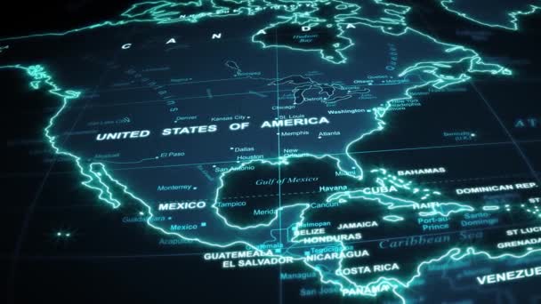 World Map Travel Technology Arrière Plan Animation Une Carte Monde — Video