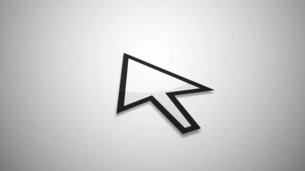 Pointeur de curseur d'ordinateur Icône / 4k animation d'un ordinateur curseur de souris électronique en cliquant sur fond blanc et vert 