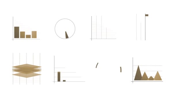 Estadísticas Negocios Infografías Diseño Pack Animación Conjunto Informes Análisis Datos — Vídeo de stock