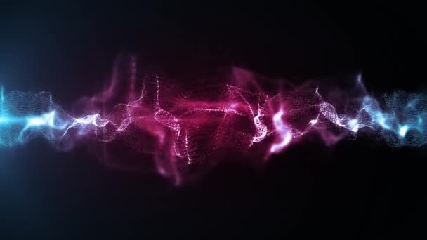 Аннотация Волна Энергия Фон Петля Анимация Абстрактного Фрактального Светлого Шелка — стоковое видео