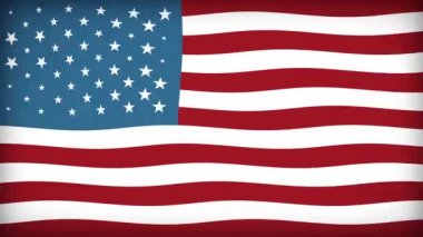 Amerikan Bayrağı Dokulu Arka Plan Loop / Animasyon bir vintage grunge dokulu Amerikan bayrağı arka plan, seğirme ve glitch etkileri ile