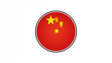 Made In China Badge Animation/ 4k cool animasyon yıldız ve çizgili çin rozeti mühür sertifikası yapılmış