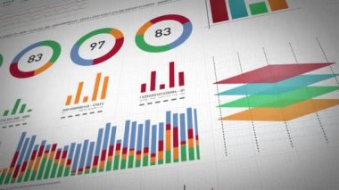İş İstatistikleri, Piyasa Verileri Ve Bilgi Grafikleri Düzen Paketi/ Bilgi grafikleri, çubuk istatistikler, grafikler ve diyagramlar ile bir dizi tasarım iş ve pazar veri analizi ve raporlarının 4k animasyonu