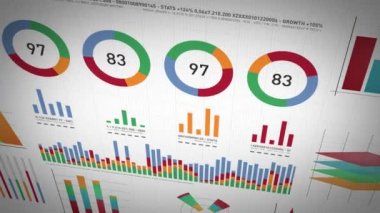 İş İstatistikleri, Piyasa Verileri Ve Bilgi Grafikleri Düzeni/ Bilgi grafikleri, çubuk istatistikler, grafikler ve diyagramlar ile bir dizi tasarım iş ve pazar veri analizi ve raporlarının 4k animasyonu