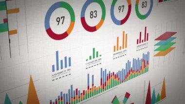 İş İstatistikleri, Piyasa Verileri Ve Bilgi Grafikleri Düzeni/ Bilgi grafikleri, çubuk istatistikler, grafikler ve diyagramlar ile bir dizi tasarım iş ve pazar veri analizi ve raporlarının 4k animasyonu