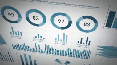 İş İstatistikleri, Piyasa Verileri Ve Bilgi Grafikleri Düzeni/ Bilgi grafikleri, çubuk istatistikler, grafikler ve diyagramlar ile bir dizi tasarım iş ve pazar veri analizi ve raporlarının 4k animasyonu