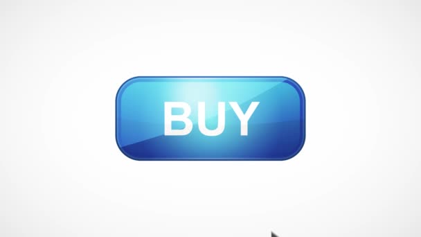 Comprar Botão Ícone Mouse Click Animação Botão Ícone Compra Internet — Vídeo de Stock
