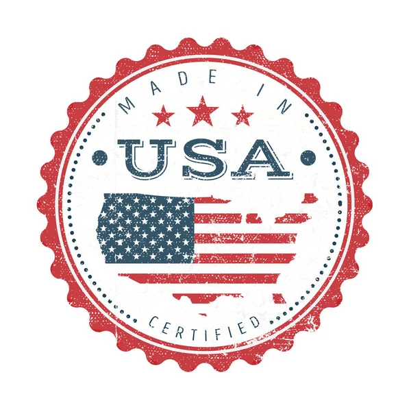 Κατασκευασμένο σε Ηνωμένες Πολιτείες vintage σφραγίδα σήμα — Διανυσματικό Αρχείο