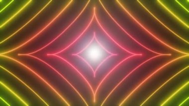 Soyut Neon Parlak Yıldız Şekil Arka Plan Loop / neon ve parlak efektler sorunsuz döngü ile soyut bir dijital yıldız şekli arka plan 4k animasyon