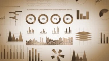 İş İstatistikleri, Piyasa Verileri Ve Bilgi Grafikleri Düzeni/ Bilgi grafikleri, çubuk istatistikler, grafikler ve diyagramlar ile bir dizi tasarım iş ve pazar veri analizi ve raporlarının 4k animasyonu