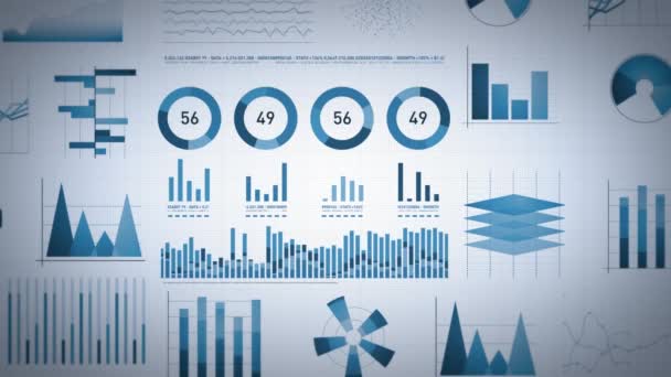 Obchodní statistiky, tržní data a rozložení Infographics — Stock video