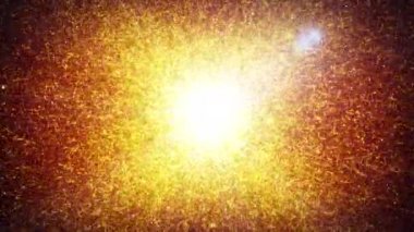 Parçacıklar Loop/ 4k animasyon uypuz patlaması ve fraktal parçacıklar ile soyut bir kesintisiz döngü arka plan ile Soyut Fraktal Starburst / 4k animasyon