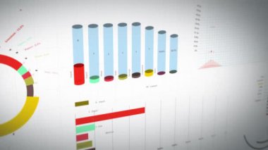 İş İstatistikleri, Piyasa Verileri Ve Bilgi Grafikleri Düzeni/ Bilgi grafikleri, çubuk istatistikler, grafikler ve diyagramlar ile bir dizi tasarım iş ve pazar veri analizi ve raporlarının 4k animasyonu