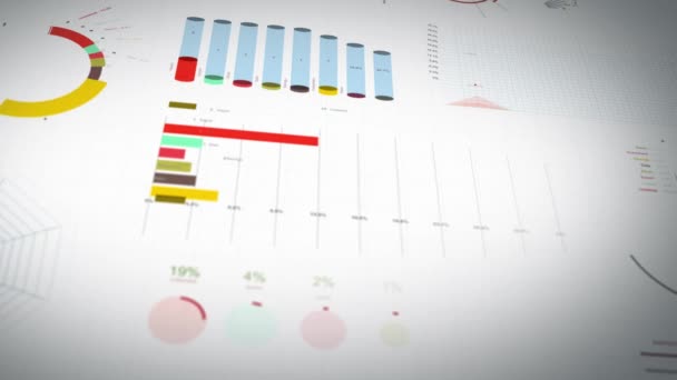 Estadísticas Negocios Datos Mercado Infografías Diseño Animación Conjunto Informes Análisis — Vídeo de stock
