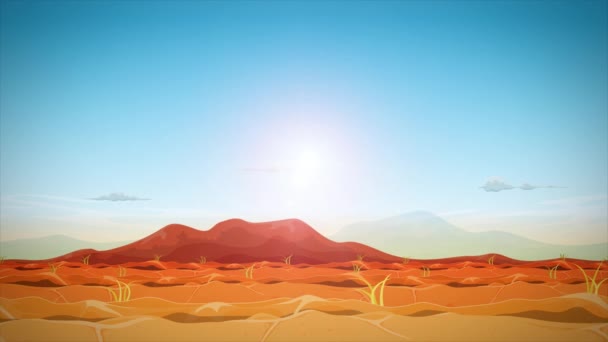 Бесшовный Пейзажный Цикл Анимации Пустыни Дальний Запад Бесшовная Петля Анимации — стоковое видео