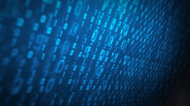 Computer Binary Code Data Falling Loop/