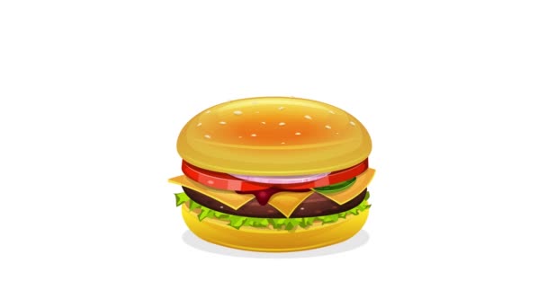 Fast Food Menu Background Animation Dynamic Fast Food Background Burger — Stock Video