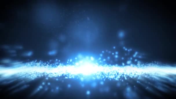 光粒子慢动作流动剪辑 4K动画的抽象美丽的发光光粒子慢动作背景与速度残酷下降 — 图库视频影像