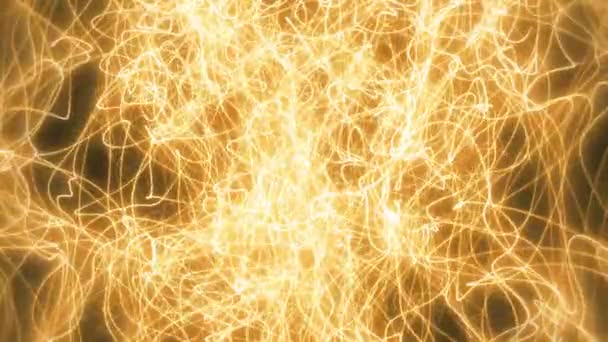 Abstrakte Goldstrings Zeitlupe Video Eines Abstrakten Technologie Hintergrunds Mit Goldenen — Stockvideo