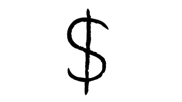 Hand Drawn Animation Dollar Sign Loop Animation Doodle Dollar Currency — Stock Video