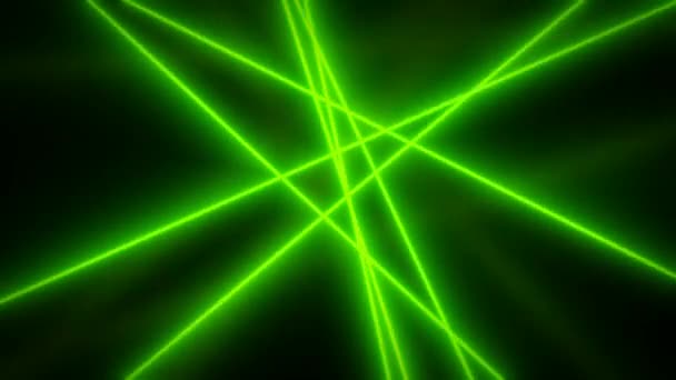 Abstract Green Light Rays Spinning Background Loop — Stock Video