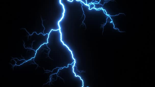 Электрическая Молния Поражает Animation Loop Анимации Элегантных Ударов Молнии Визуальный — стоковое видео