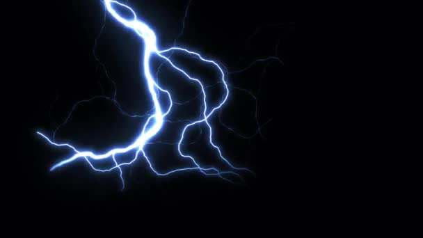Electric Lightning Strajki Animacja Pętli Animacji Eleganckich Uderzeń Błyskawica Wizualne — Wideo stockowe