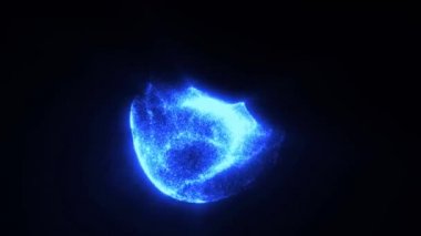 Fraktal Parçacıklar Loop ile Soyut Plazma Yıldız Küre / yıldız çekirdek ve zarif fraktal sıvı parçacıkları sorunsuz döngü ile soyut bir arka plan 4k animasyon