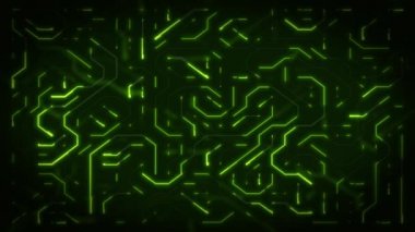 Dirençler, transistörler ve kümeler sorunsuz döngü dahil elektronik yonga seti devresi ile soyut bir teknoloji arka plan Teknoloji Bilgisayar Chipset Background Loop / 4k animasyon