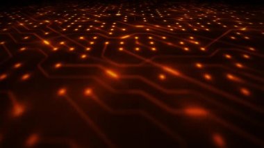 Dirençler, transistörler ve kümeler sorunsuz döngü dahil elektronik yonga seti devresi ile soyut bir teknoloji arka plan Teknoloji Bilgisayar Chipset Background Loop / 4k animasyon