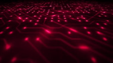 Rezistanslar, transistörler ve kümeler sorunsuz döngü dahil elektronik yonga seti devresi ile soyut bir teknoloji arka plan Hi-Tech Bilgisayar Chipset Background Loop / 4k animasyon