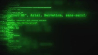 Bilgisayar Hatları Kod Kaydırma / 4k animasyon html kodu sorunsuz döngü kaydırma satırları ile soyut bir bilgisayar teknolojisi arka plan