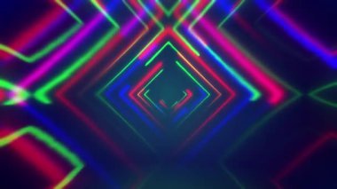 Soyut Psychedelic Arka Plan / neon kare sorunsuz döngü ile soyut bir dijital arka plan 4k animasyon