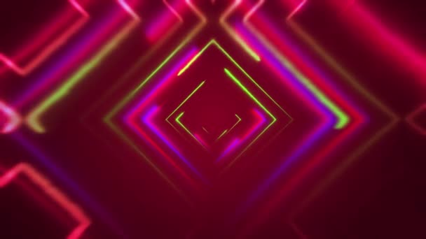 Streszczenie Psychedelic Background Animacja Abstrakcyjnego Tła Cyfrowego Neon Kwadratowych Bezszwowe — Wideo stockowe