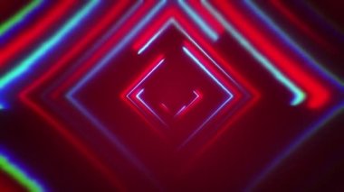 Soyut Psychedelic Arka Plan / neon kare sorunsuz döngü ile soyut bir dijital arka plan 4k animasyon