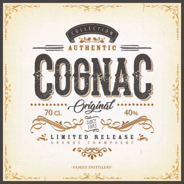 Vintage Cognac Label For Bottle clipart
