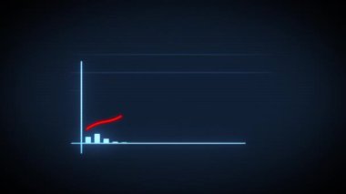 Business Growth And Success Arrow Infographics / 4k animasyonları Artan ok ve çubuk istatistikleri, büyümeyi ve başarıyı sembolize eden, arıza ve gürültü dijital efektleri ile birlikte