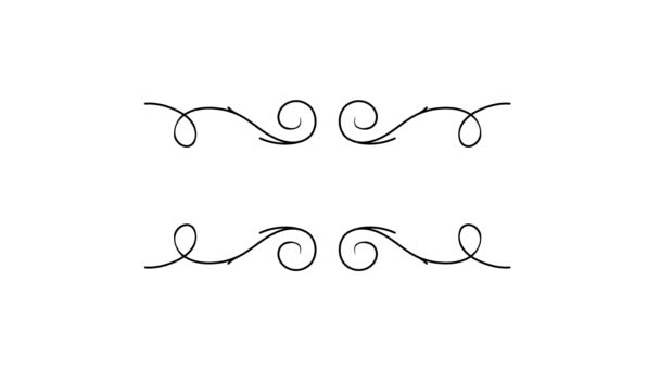 Swirl Line Stroke Banner Ornament Animation Banner Animação Banner Ornamento — Vídeo de Stock