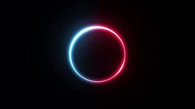 Neon Logosu İncelenmiş Vuruşlar Şekli Arka plan Döngü / 4k Soyut bir arkaplan canlandırması Neon logo vuruşları döngüsü