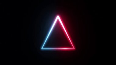 Neon Logosu İncelenmiş Vuruşlar Şekli Arka plan Döngü / 4k Soyut bir arkaplan canlandırması Neon logo vuruşları döngüsü