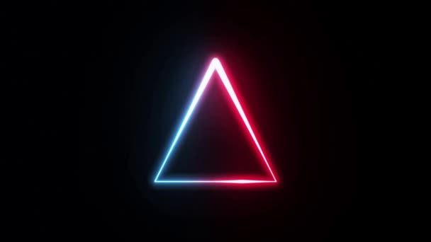 Neon Logo Mit Konischen Strichen Form Hintergrund Schleife Animation Eines — Stockvideo